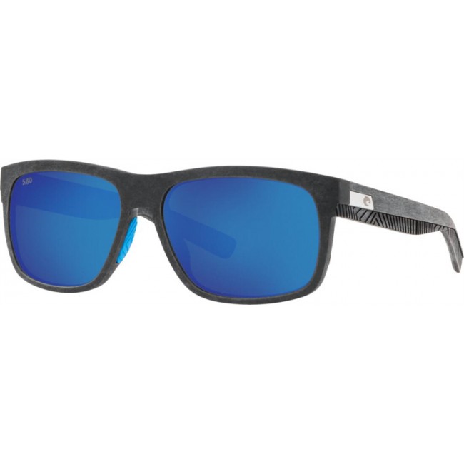 Costa Baffin Net Gray With Blue Rubber Frame Blue Lens Sunglasses
