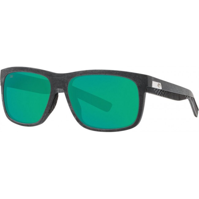 Costa Baffin Net Gray With Gray Rubber Frame Green Lens Sunglasses