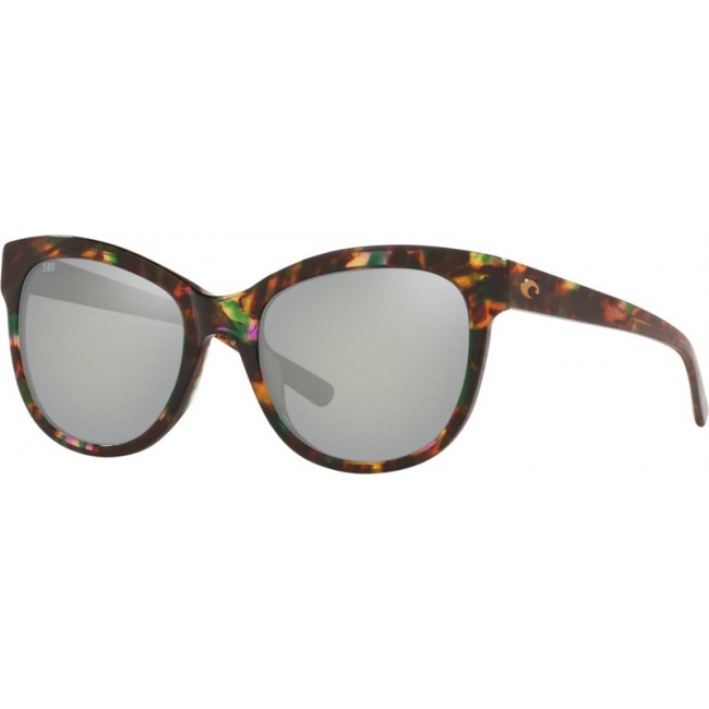 Costa Bimini Shiny Abalone Frame Grey Silver Lens Sunglasses