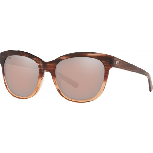Costa Bimini Shiny Sunset Frame Copper Silver Lens Sunglasses