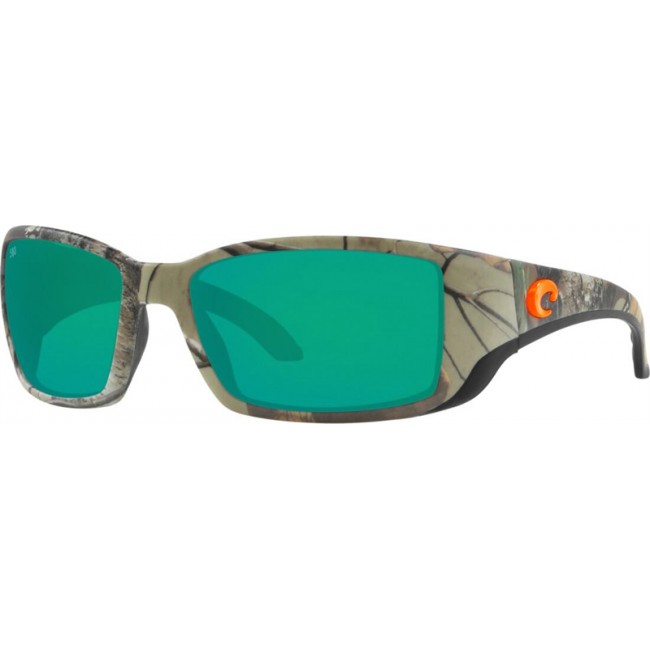 Costa Blackfin Realtree Xtra Camo Orange Logo Frame Green Lens Sunglasses
