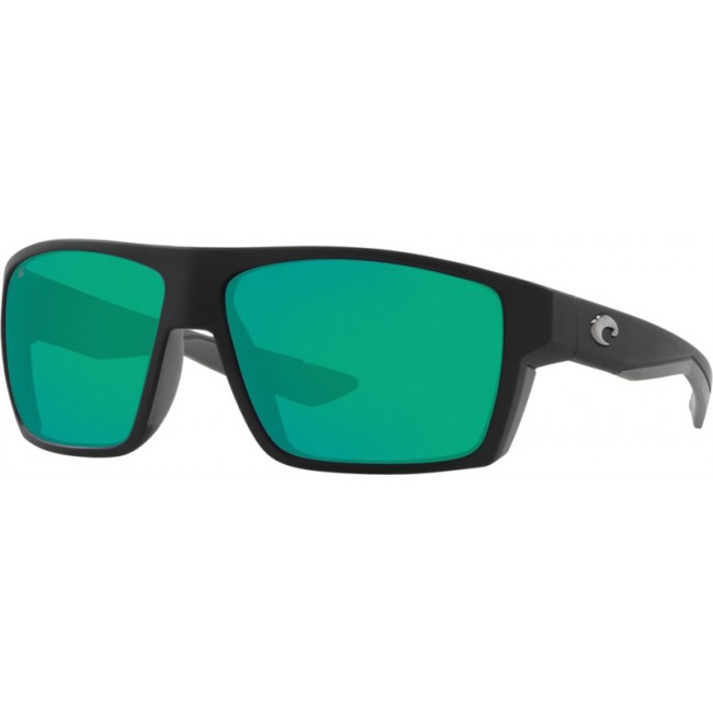 Costa Bloke Matte Black Frame Green Lens Sunglasses