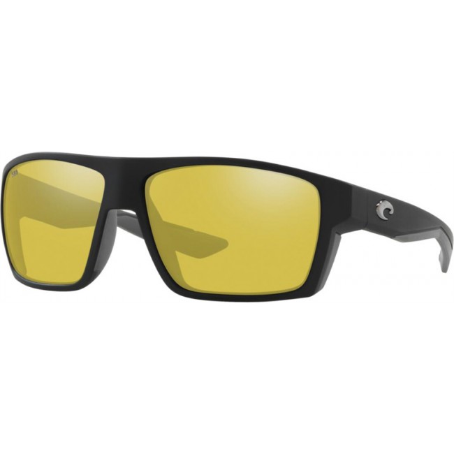 Costa Bloke Matte Black Frame Sunrise Silver Lens Sunglasses