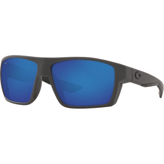 Costa Bloke Matte Gray/Matte Black Frame Blue Lens Sunglasses