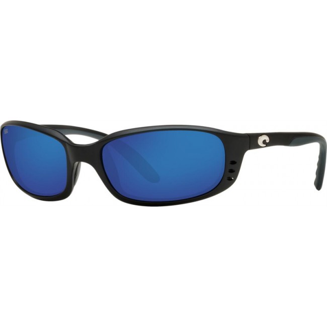 Costa Brine Matte Black Frame Blue Lens Sunglasses