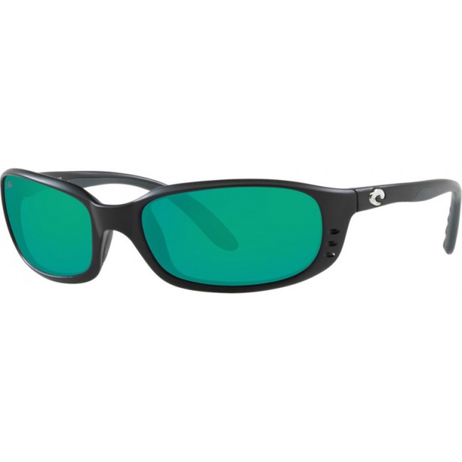 Costa Brine Matte Black Frame Green Lens Sunglasses