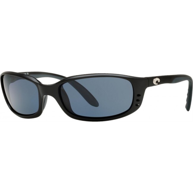Costa Brine Matte Black Frame Grey Lens Sunglasses
