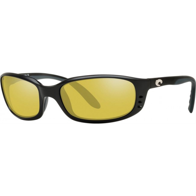 Costa Brine Matte Black Frame Sunrise Silver Lens Sunglasses
