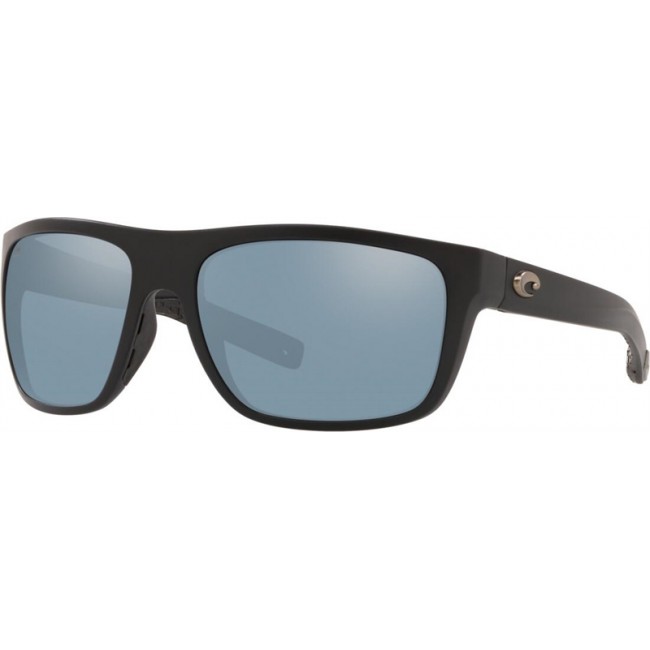 Costa Broadbill Matte Black Frame Grey Silver Lens Sunglasses