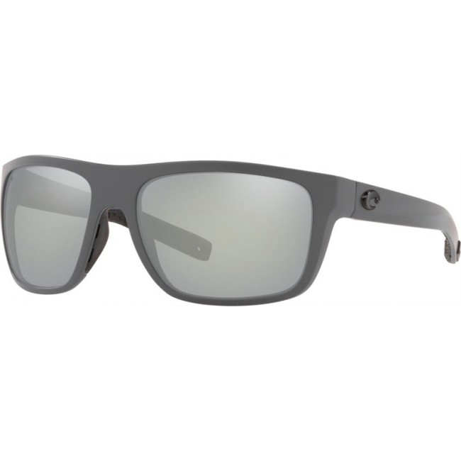 Costa Broadbill Matte Gray Frame Grey Silver Lens Sunglasses