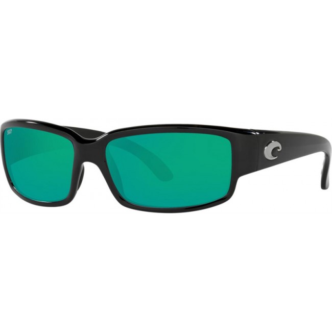 Costa Caballito Shiny Black Frame Green Lens Sunglasses