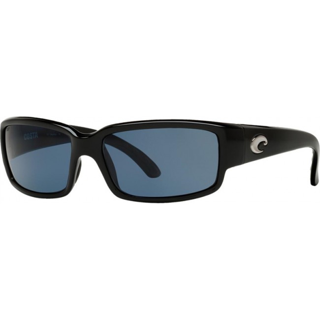 Costa Caballito Shiny Black Frame Grey Lens Sunglasses