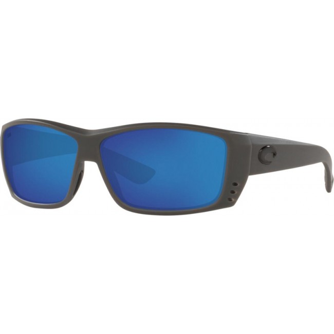 Costa Cat Cay Matte Gray Frame Blue Lens Sunglasses