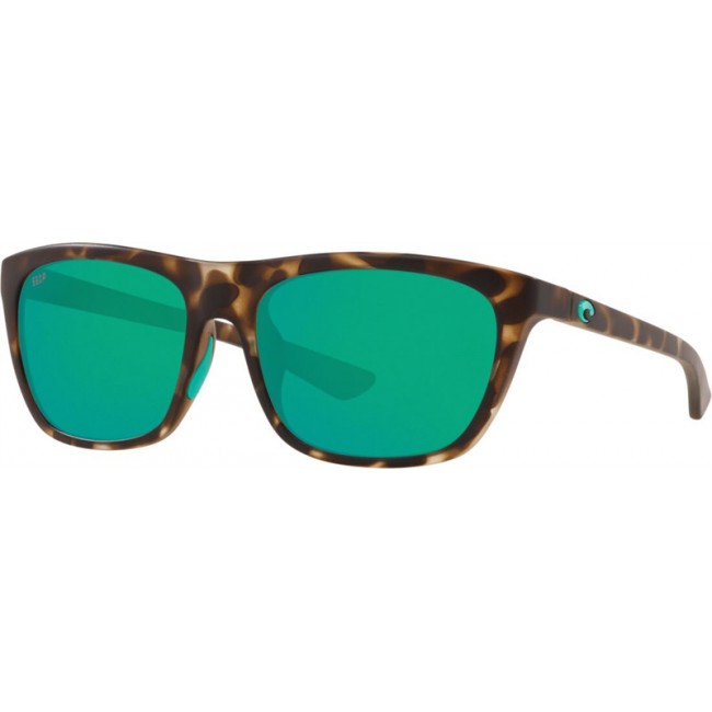Costa Cheeca Matte Shadow Tortoise Frame Green Lens Sunglasses