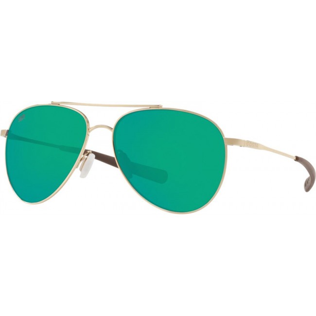 Costa Cook Shiny Gold Frame Green Lens Sunglasses