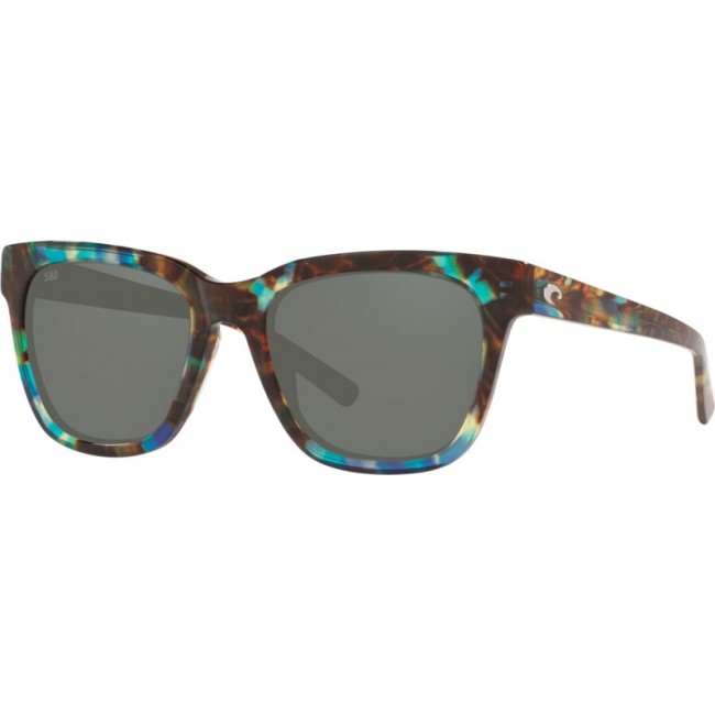 Costa Coquina Shiny Ocean Tortoise Frame Grey Lens Sunglasses