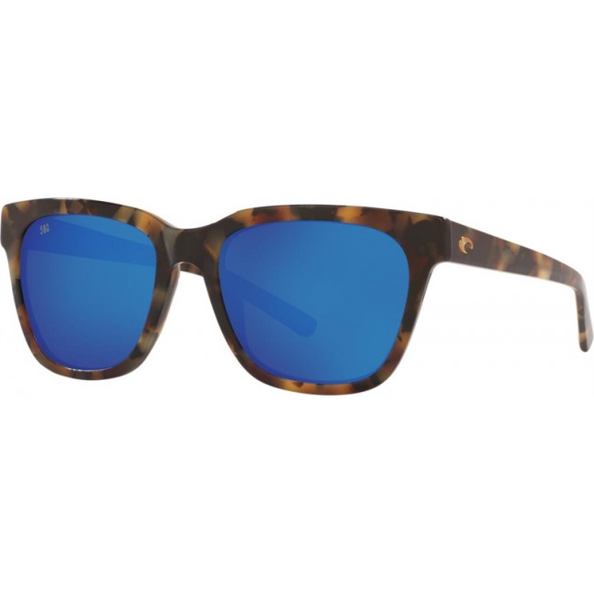 Costa Coquina Shiny Vintage Tortoise Frame Blue Lens Sunglasses