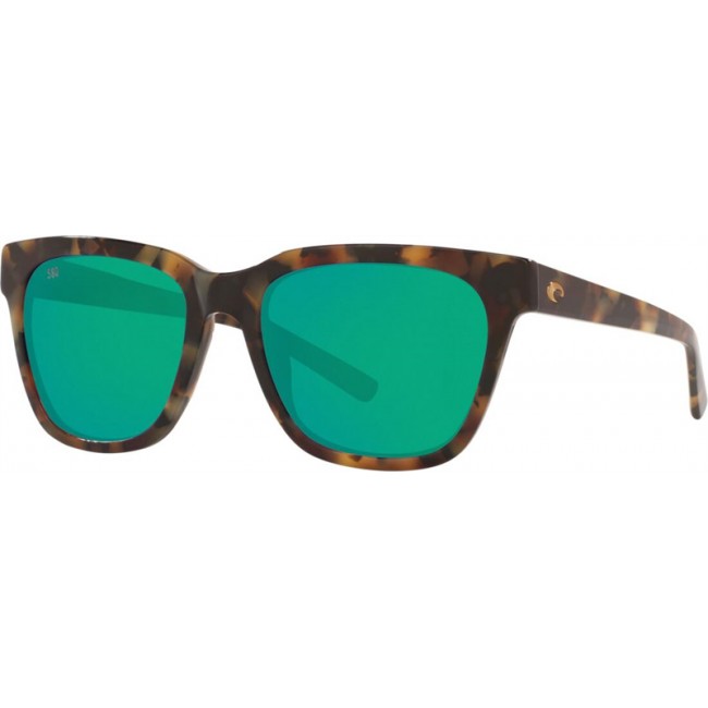 Costa Coquina Shiny Vintage Tortoise Frame Green Lens Sunglasses