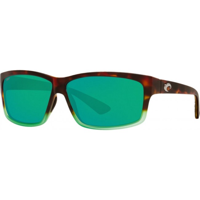 Costa Cut Matte Tortuga Fade Frame Green Lens Sunglasses