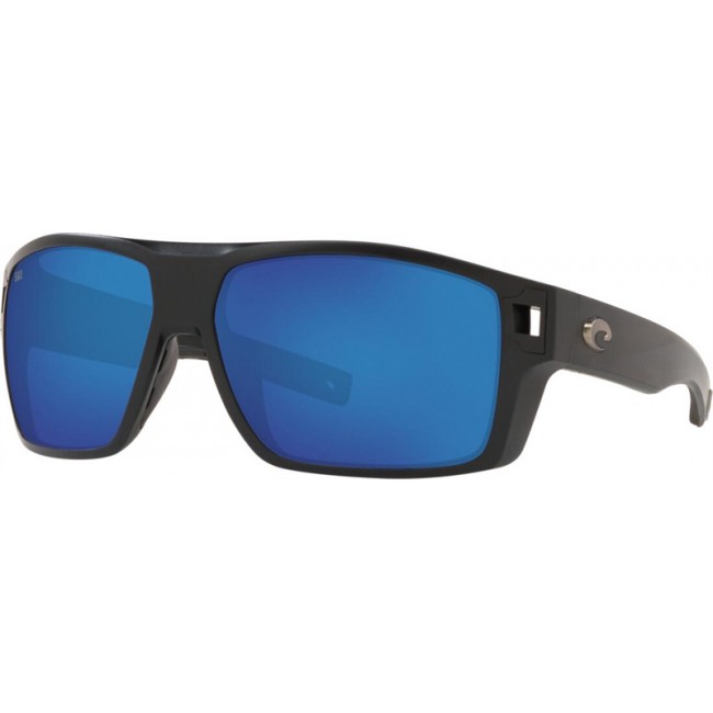Costa Diego Matte Black Frame Blue Lens Sunglasses