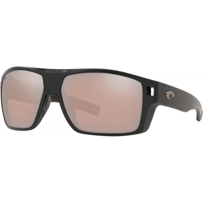 Costa Diego Matte Black Frame Copper Silver Lens Sunglasses
