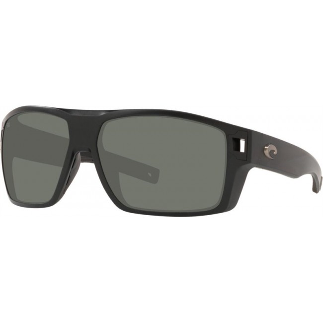 Costa Diego Matte Black Frame Grey Lens Sunglasses