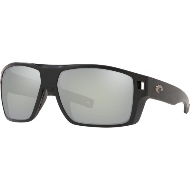 Costa Diego Matte Black Frame Grey Silver Lens Sunglasses