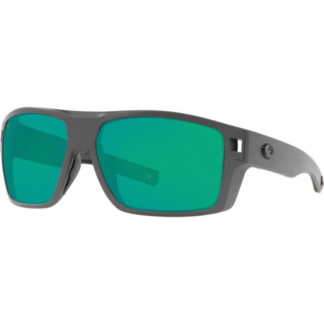 Costa Diego Matte Gray Frame Green Lens Sunglasses