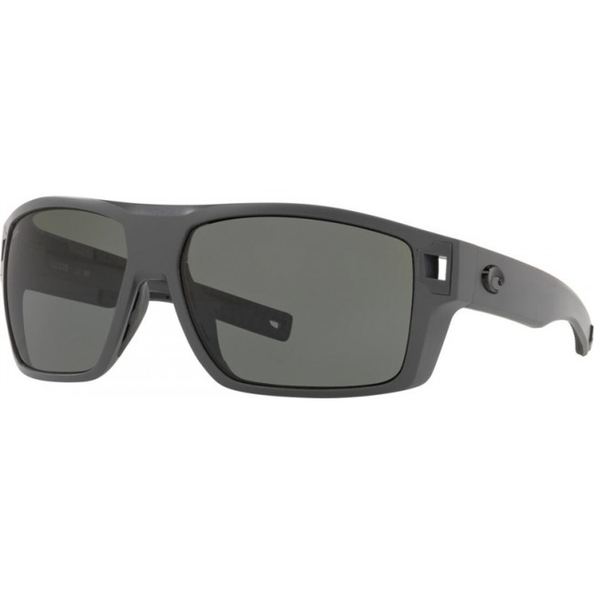 Costa Diego Matte Gray Frame Grey Lens Sunglasses