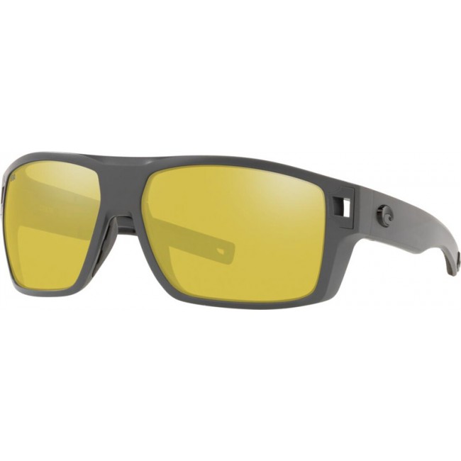 Costa Diego Matte Gray Frame Sunrise Silver Lens Sunglasses