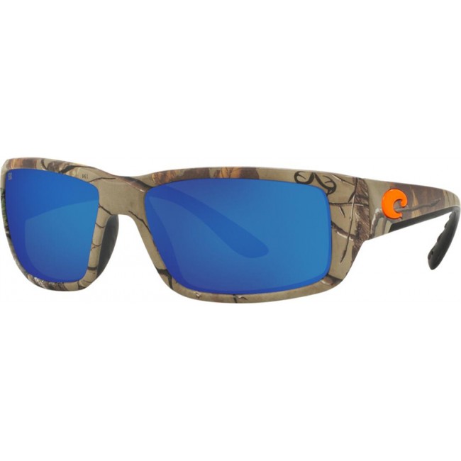 Costa Fantail Realtree Xtra Camo Orange Logo Frame Blue Lens Sunglasses