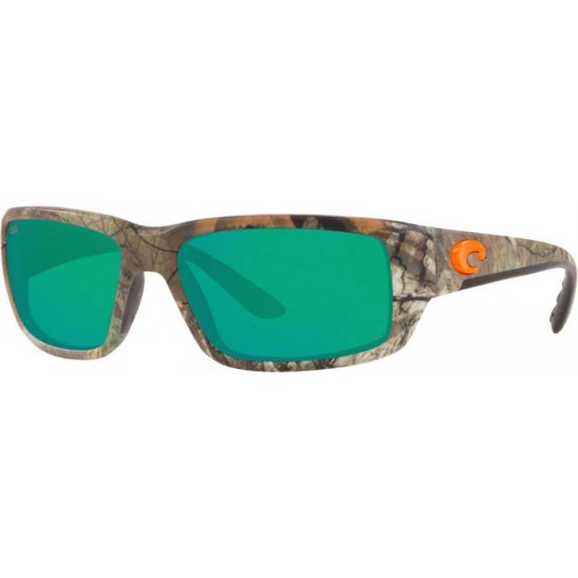 Costa Fantail Realtree Xtra Camo Orange Logo Frame Green Lens Sunglasses