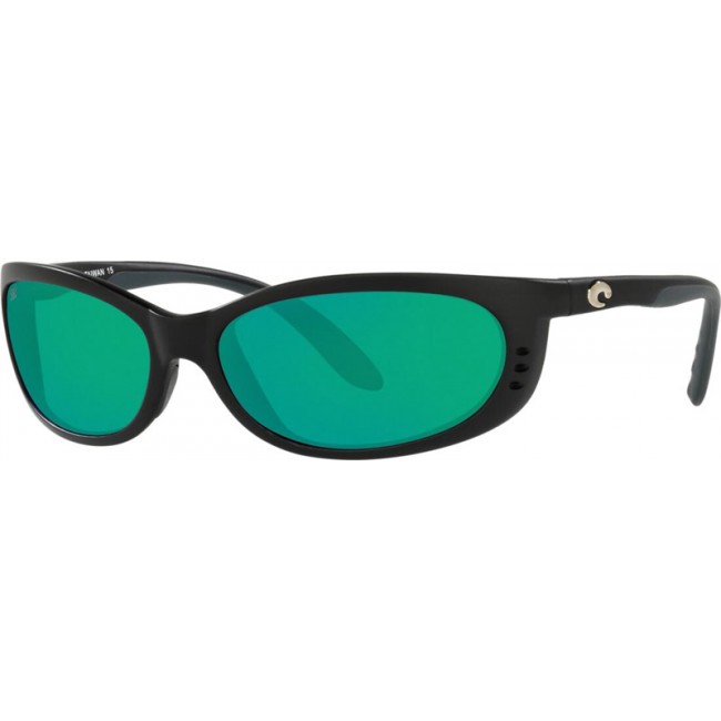 Costa Fathom Matte Black Frame Green Lens Sunglasses