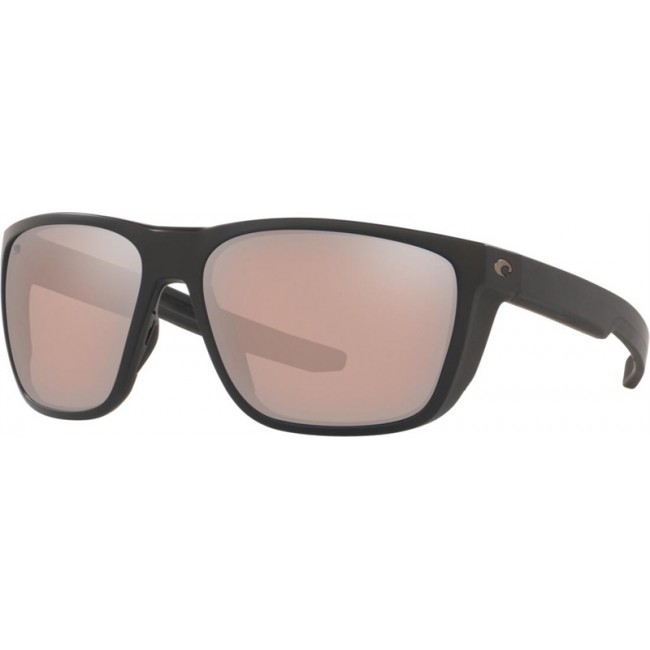 Costa Ferg Matte Black Frame Copper Silver Lens Sunglasses