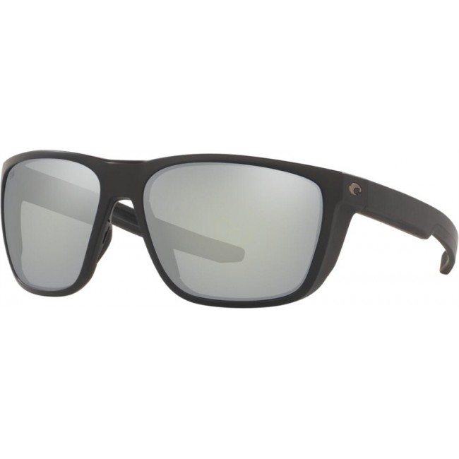 Costa Ferg Matte Black Frame Grey Silver Lens Sunglasses