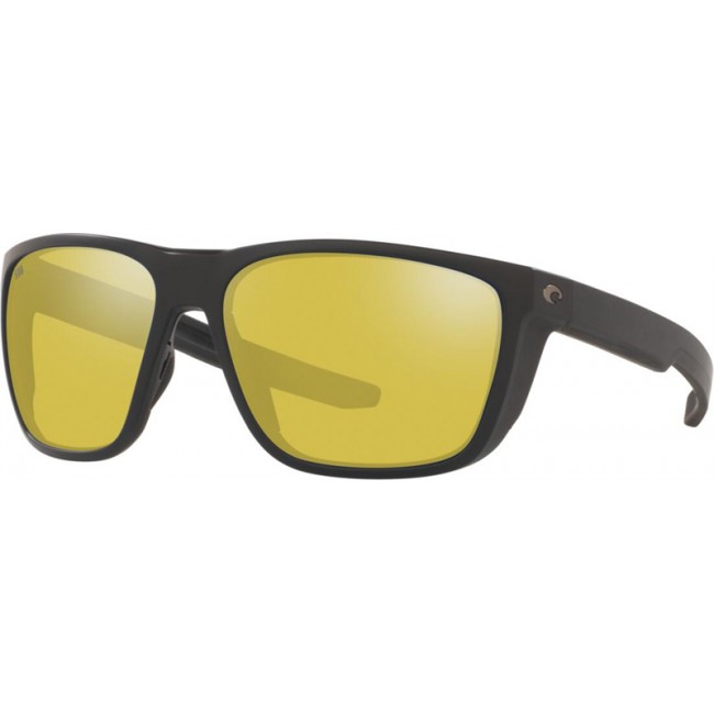 Costa Ferg Matte Black Frame Sunrise Silver Lens Sunglasses
