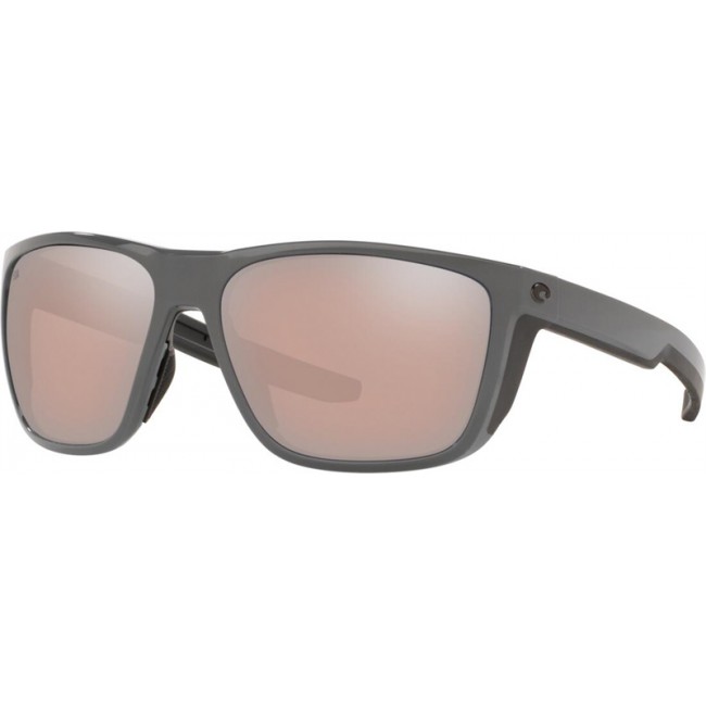 Costa Ferg Matte Gray Frame Copper Silver Lens Sunglasses