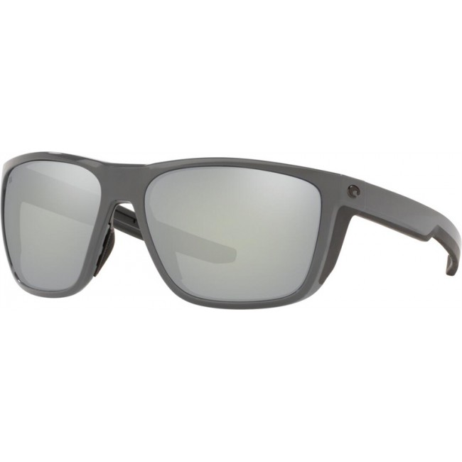 Costa Ferg Matte Gray Frame Grey Silver Lens Sunglasses