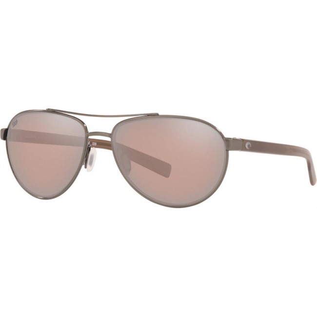Costa Fernandina Brushed Gunmetal Frame Copper Silver Lens Sunglasses