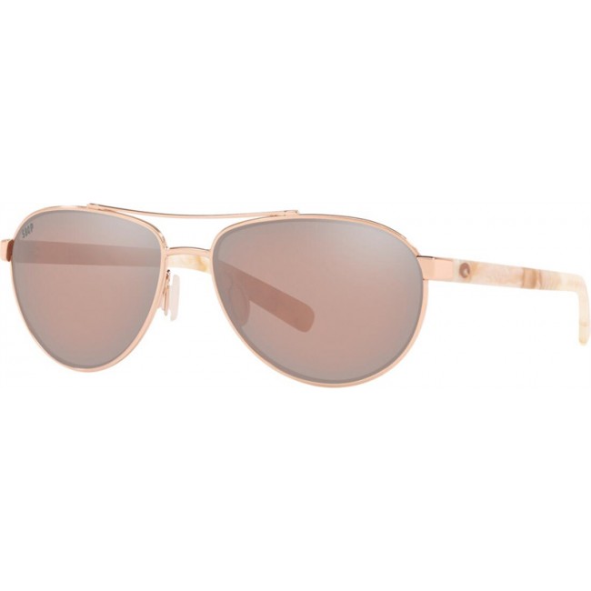 Costa Fernandina Rose Gold Frame Copper Silver Lens Sunglasses