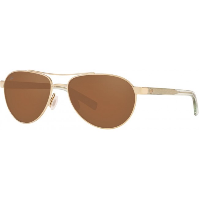 Costa Fernandina Shiny Gold Frame Copper Lens Sunglasses