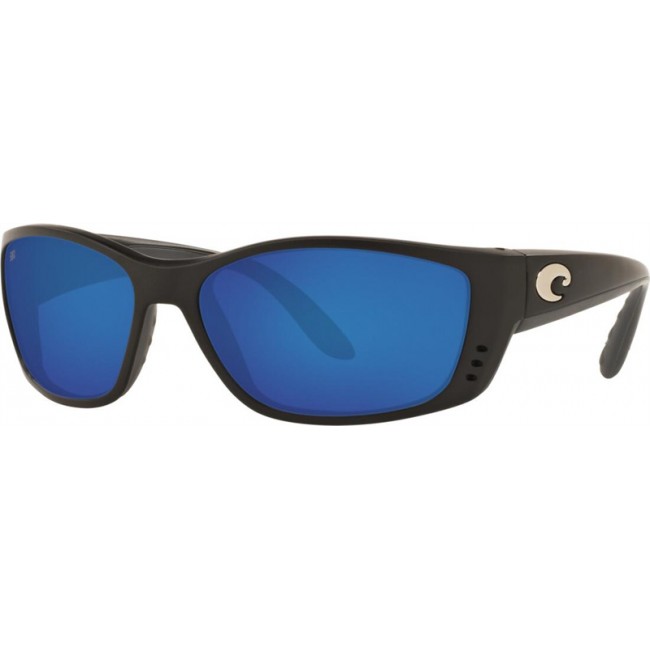 Costa Fisch Matte Black Frame Blue Lens Sunglasses
