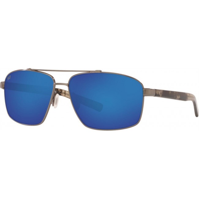 Costa Flagler Brushed Gunmetal Frame Blue Lens Sunglasses