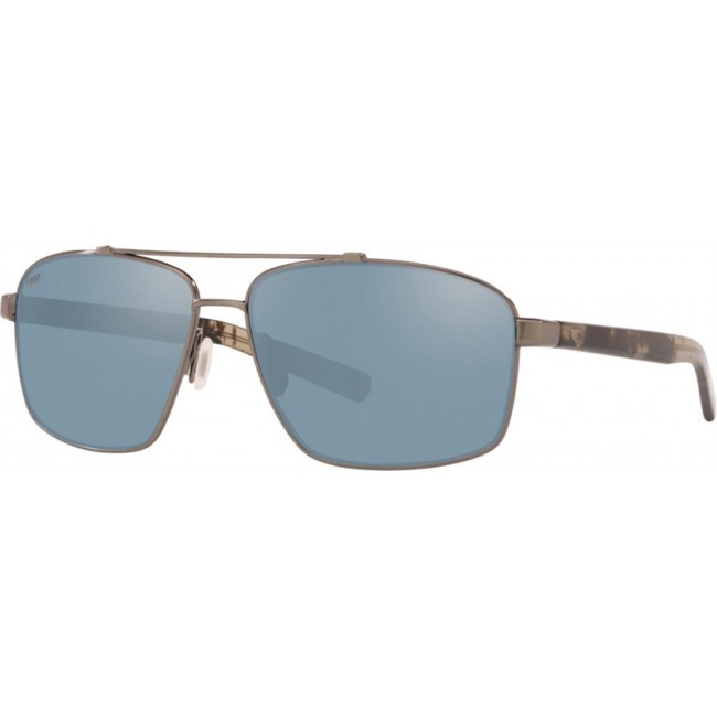 Costa Flagler Brushed Gunmetal Frame Grey Silver Lens Sunglasses