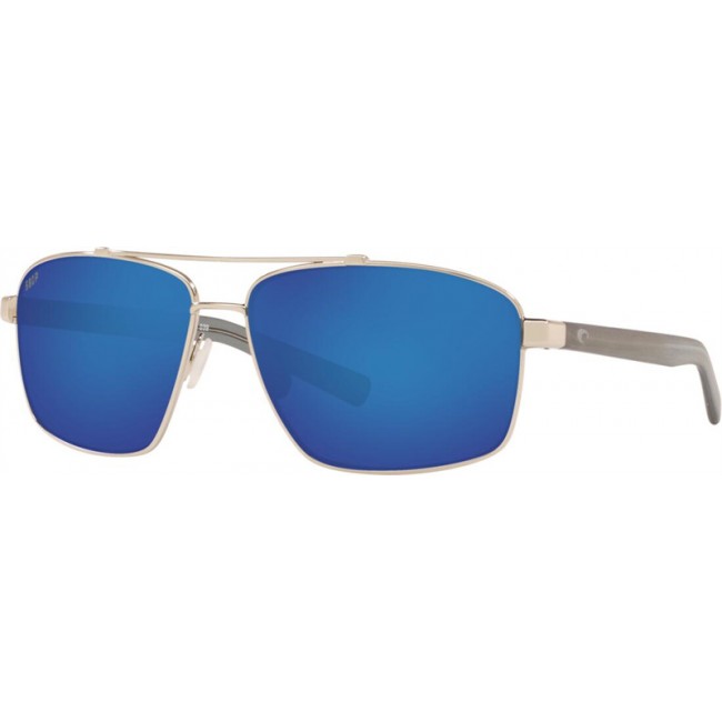 Costa Flagler Silver Frame Blue Lens Sunglasses