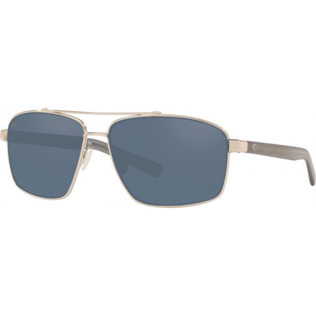 Costa Flagler Silver Frame Grey Lens Sunglasses