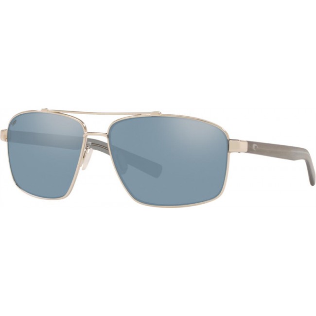 Costa Flagler Silver Frame Grey Silver Lens Sunglasses