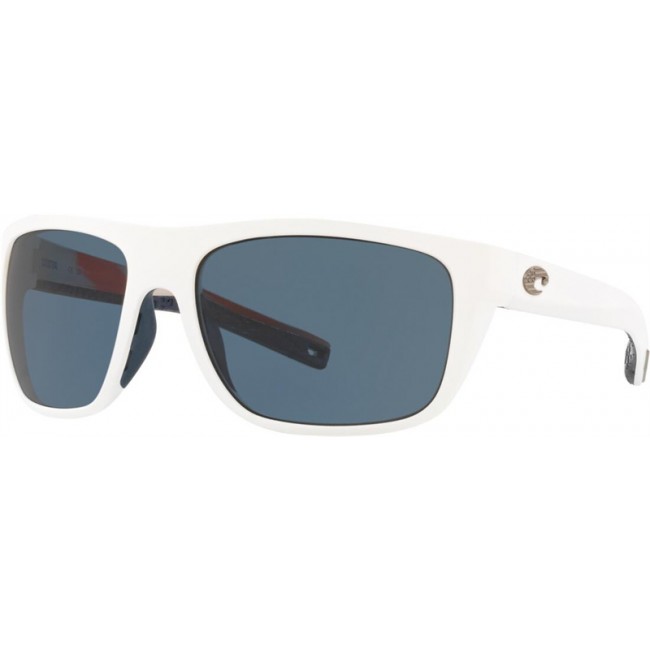 Costa Freedom Series Broadbill Matte Usa White Frame Grey Lens Sunglasses