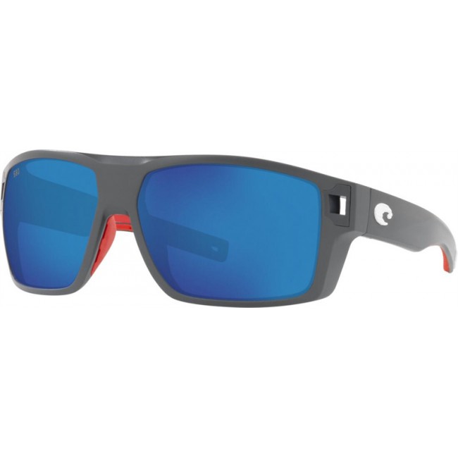 Costa Freedom Series Diego Matte Usa Gray Frame Blue Lens Sunglasses
