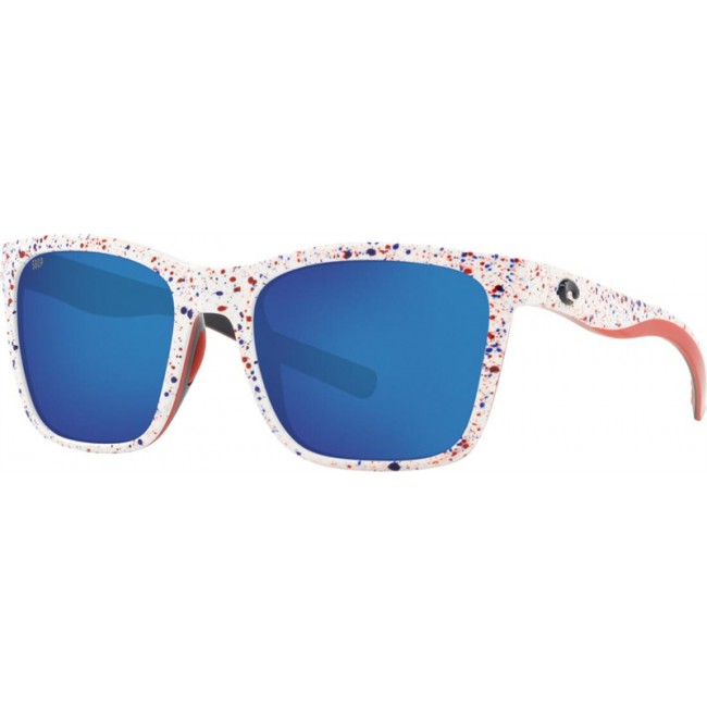 Costa Freedom Series Panga Shiny White Firework Frame Blue Lens Sunglasses